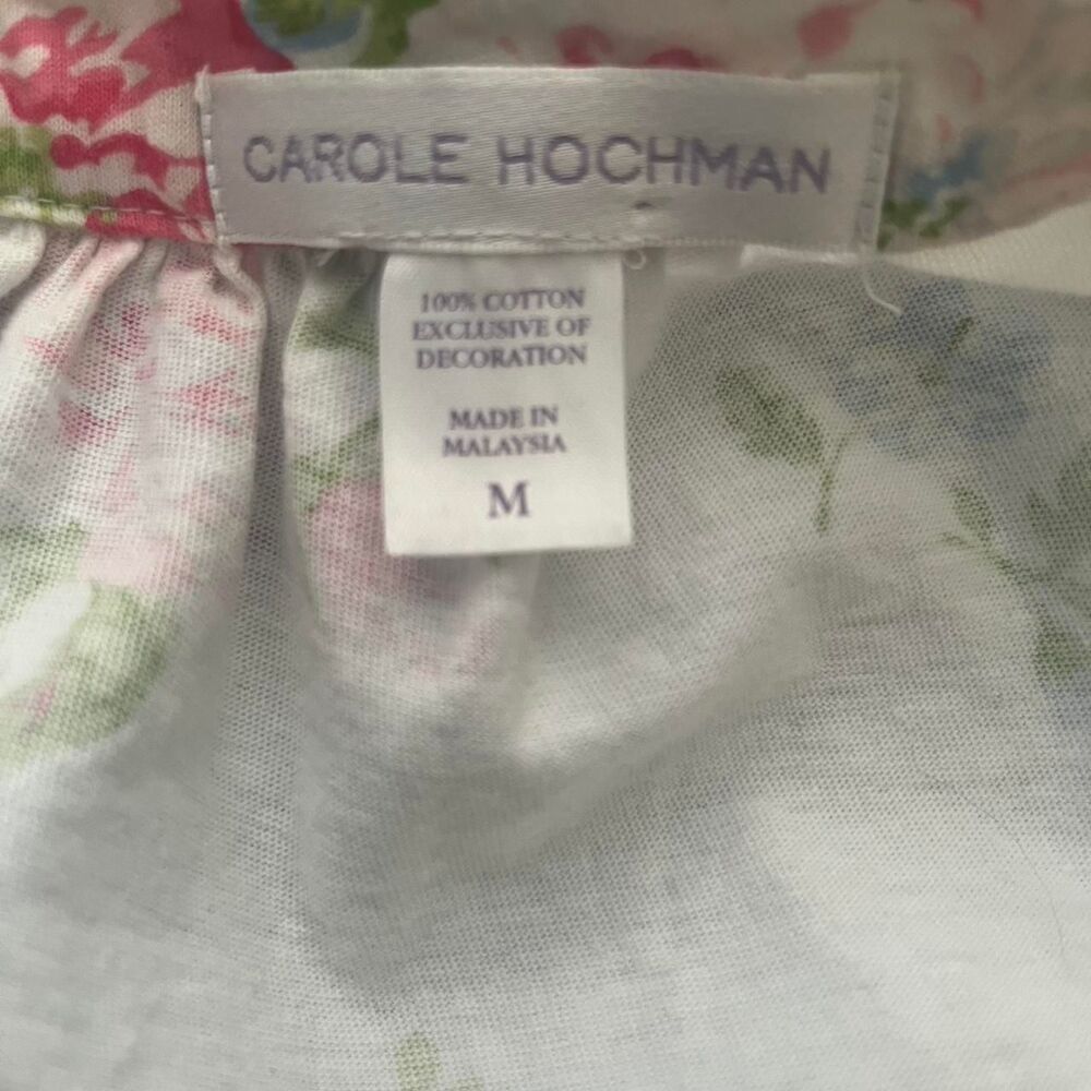 Carole Hochman Sleeveless Cotton Knit Nightgown, Floral Print Size Medium - Picture 3 of 4